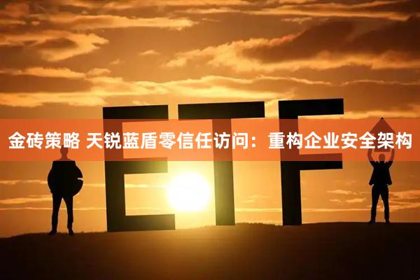 金砖策略 天锐蓝盾零信任访问：重构企业安全架构